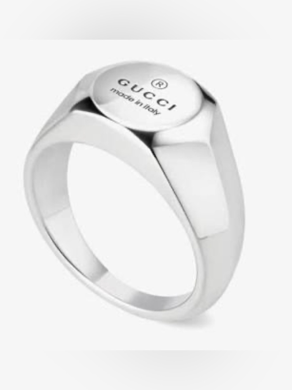 GUCCI “Made in Italy” Sterling Silver Signet Ring